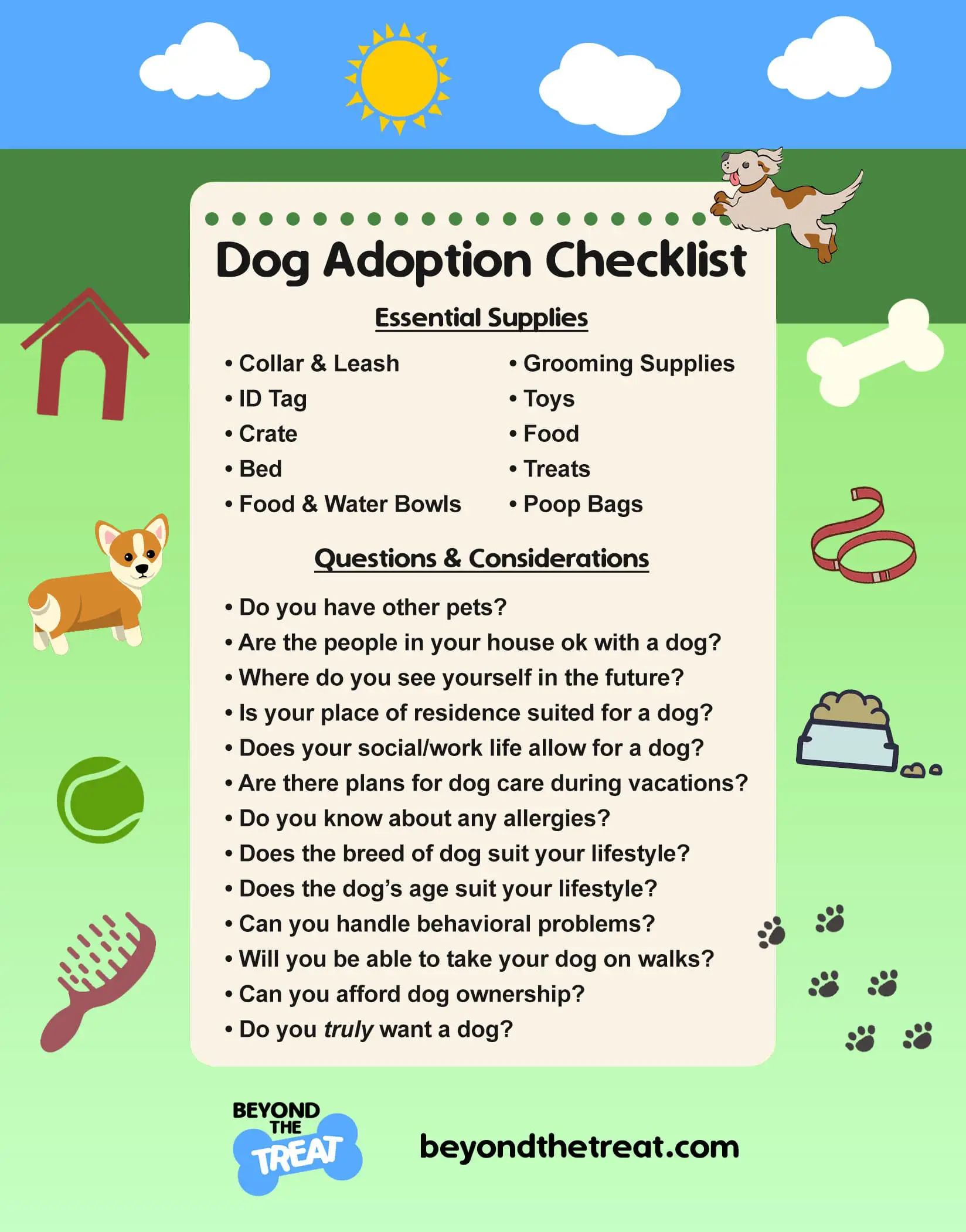 Dog adoption checklist